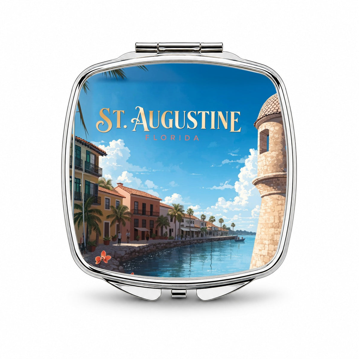 St Augustine Florida Travel Small Travel Purse Handbag Pocket Makeup Compact Mirror