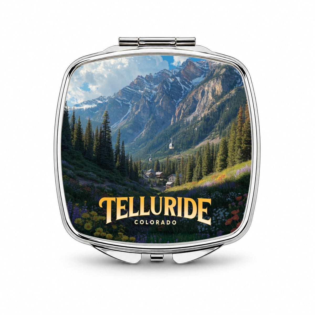 Telluride Colorado Travel Small Travel Purse Handbag Pocket Makeup Compact Mirror