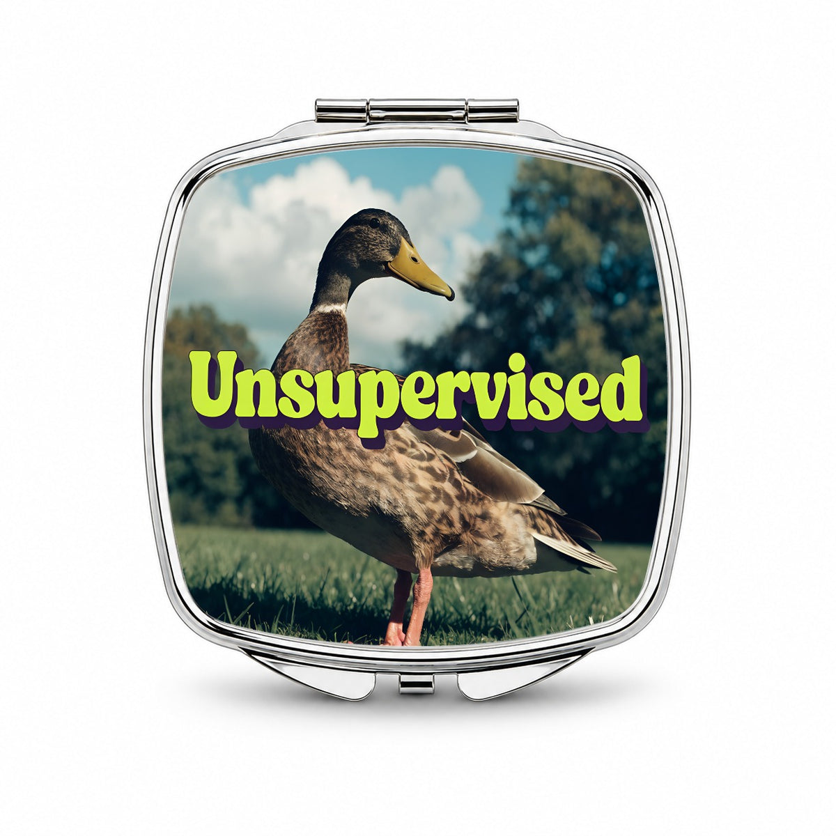 Unsupervised Duck Funny Small Travel Purse Handbag Pocket Makeup Compact Mirror