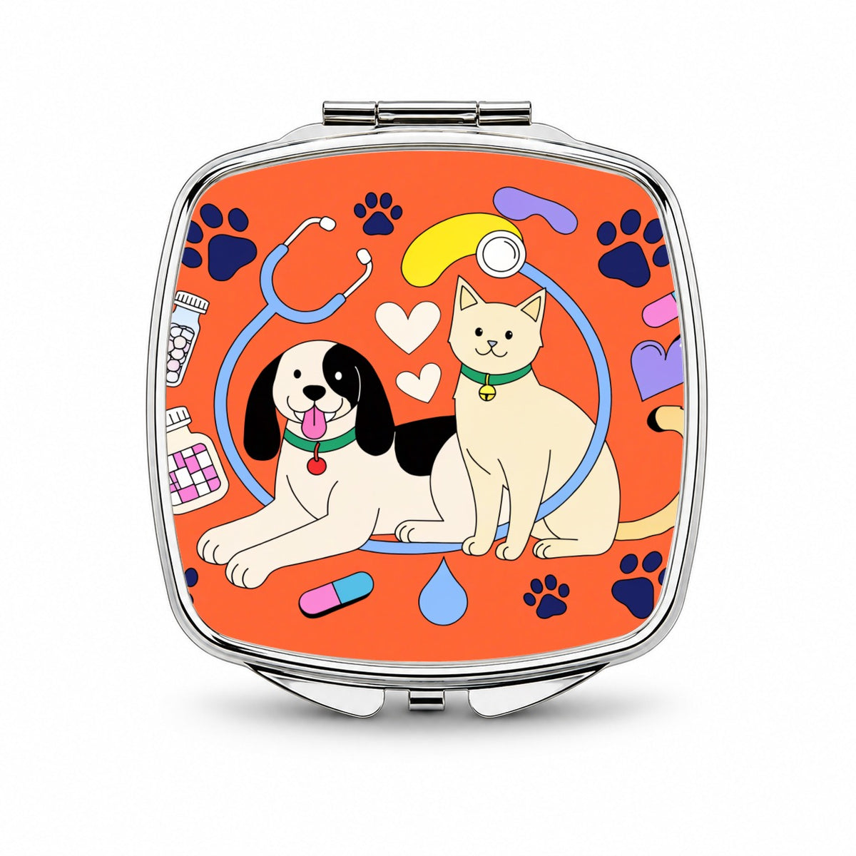 Veterinarian Animal Lover Small Travel Purse Handbag Pocket Makeup Compact Mirror