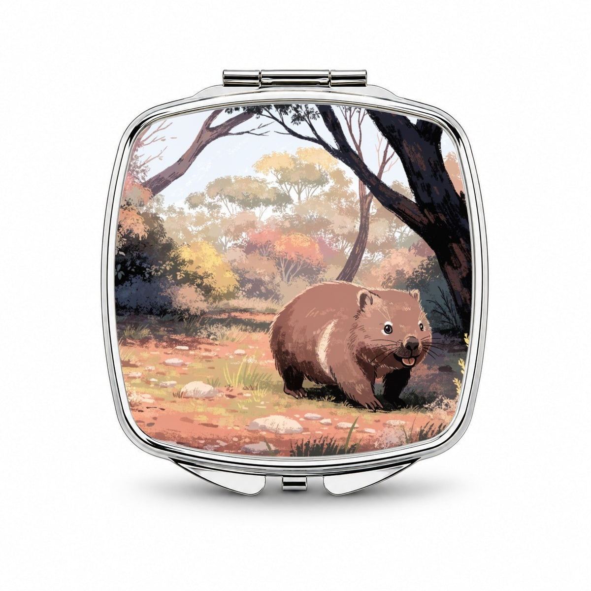 Wombat Australian Bush Small Travel Purse Handbag Pocket Makeup Compact Mirror