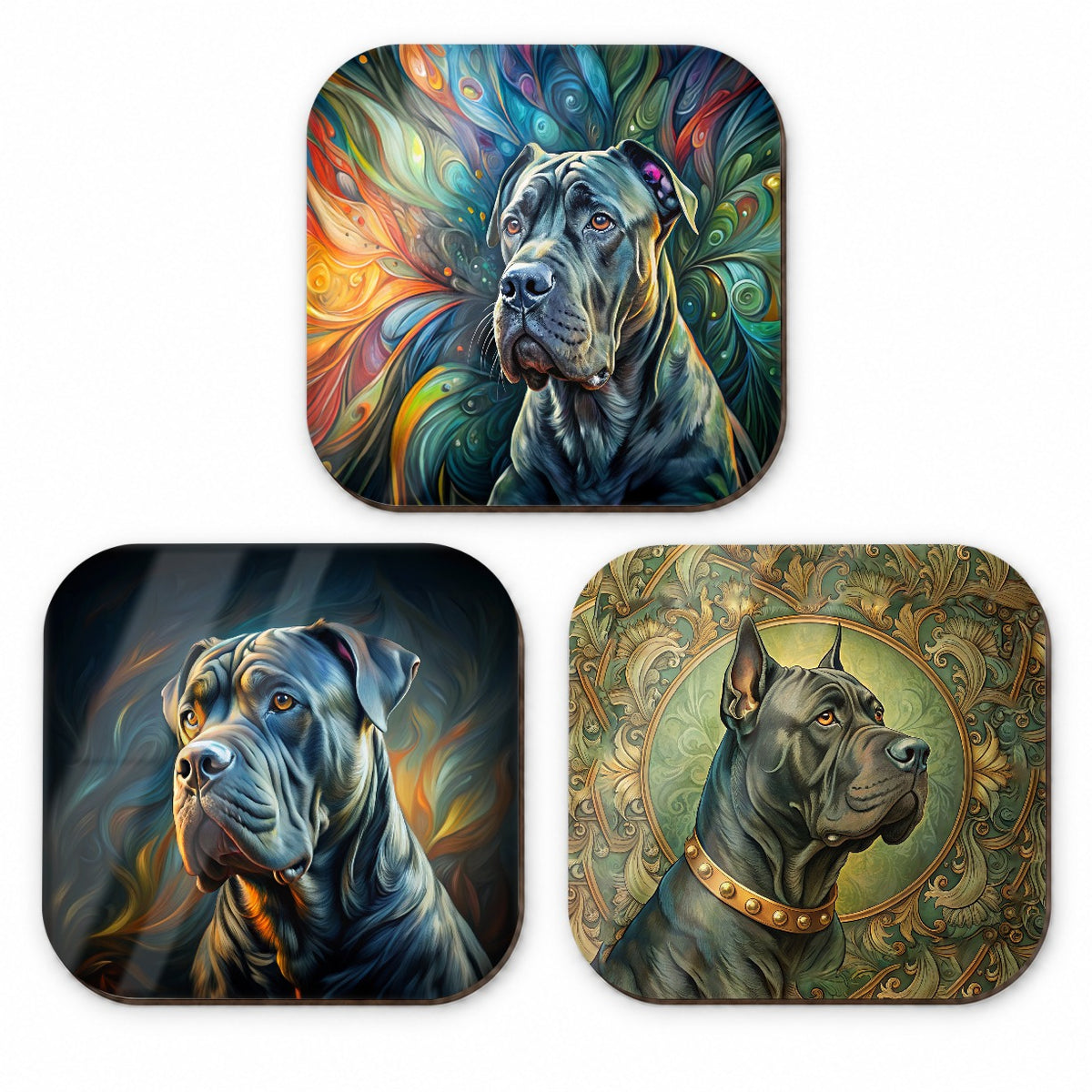 Cane Corso Dog Abstract Art Fridge Magnet Set