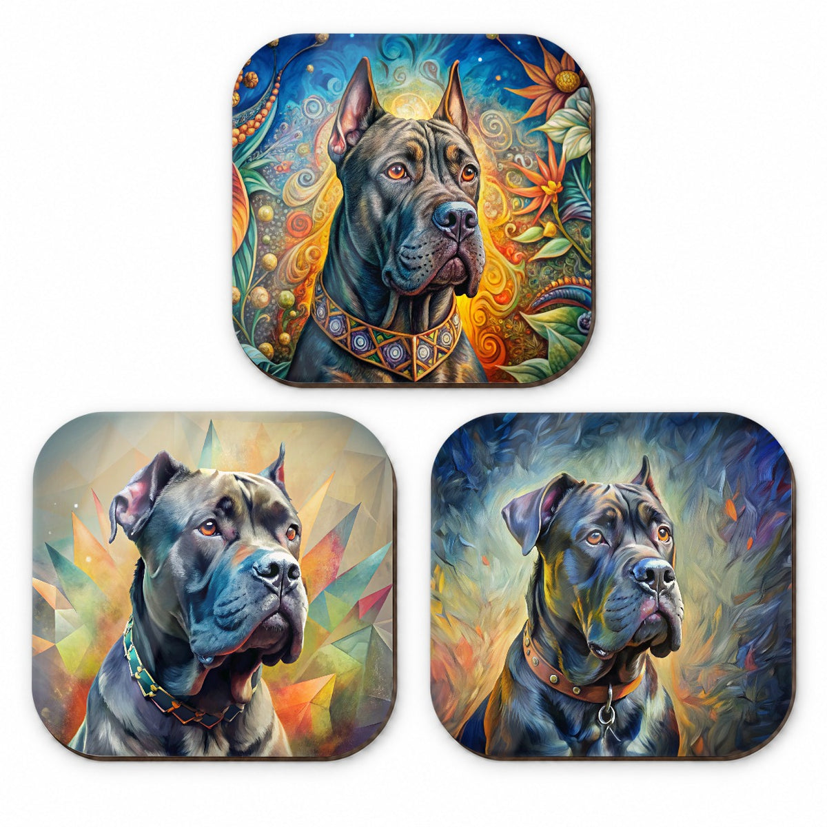 Cane Corso Dog French Art Fridge Magnet Set