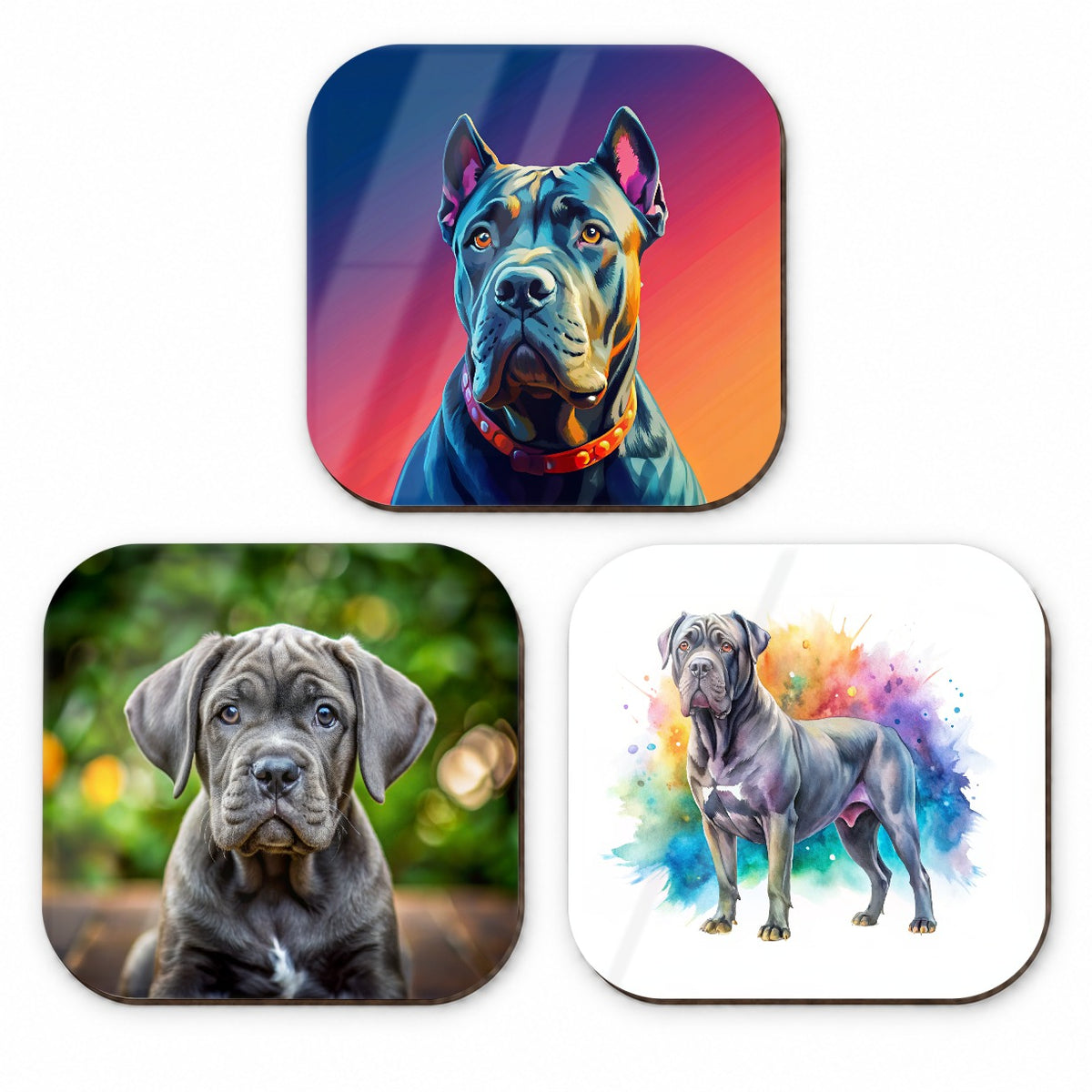 Cane Corso Dog Modern Photo Art Fridge Magnet Set