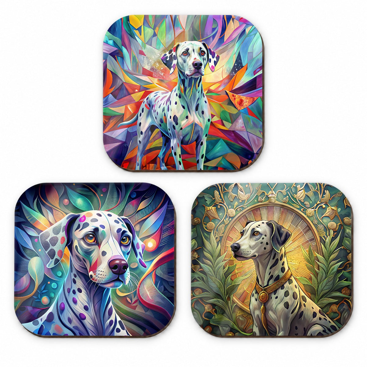 Dalmatian Dog Abstract Art Fridge Magnet Set
