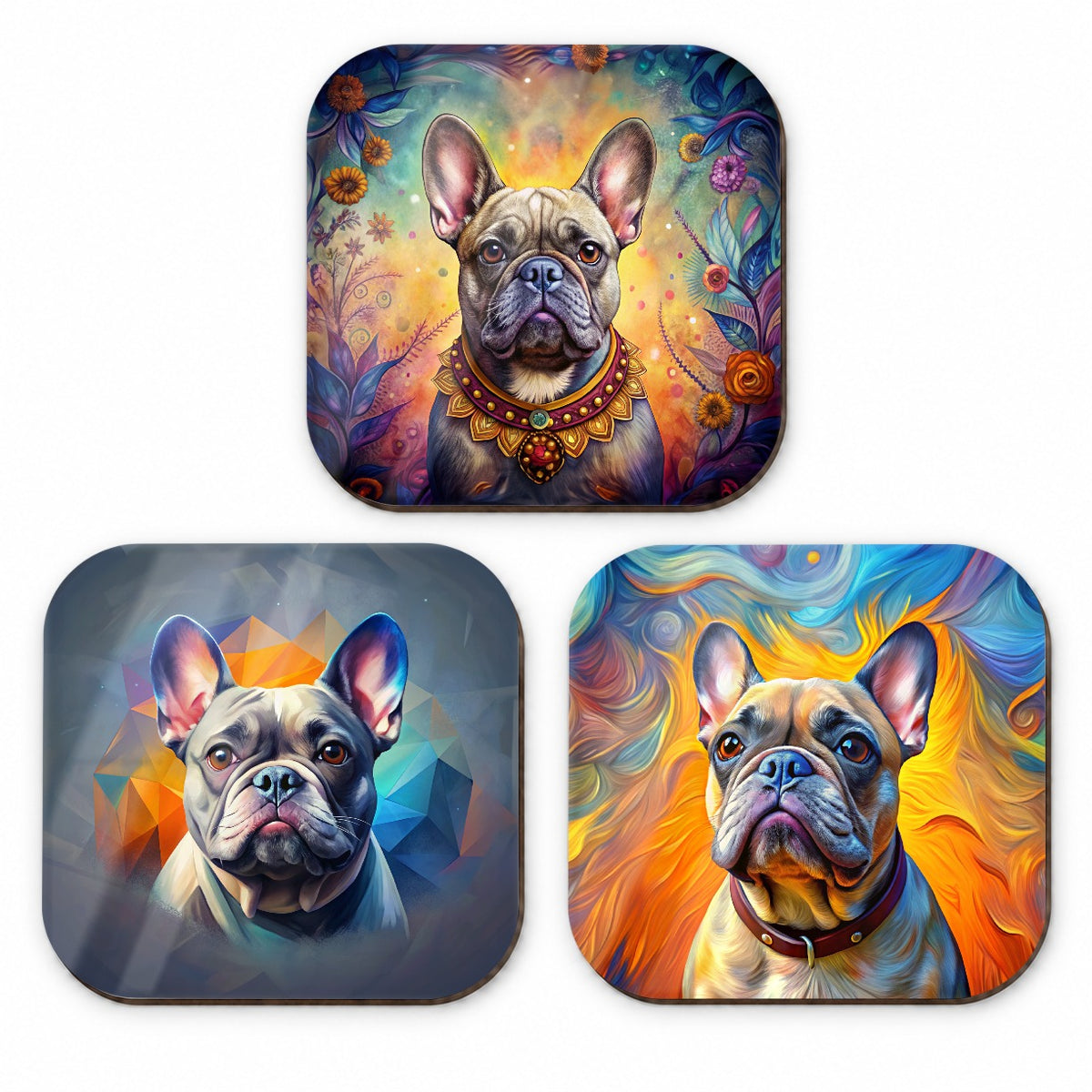 French Bulldog Frenchie Dog French Art Fridge Magnet Set