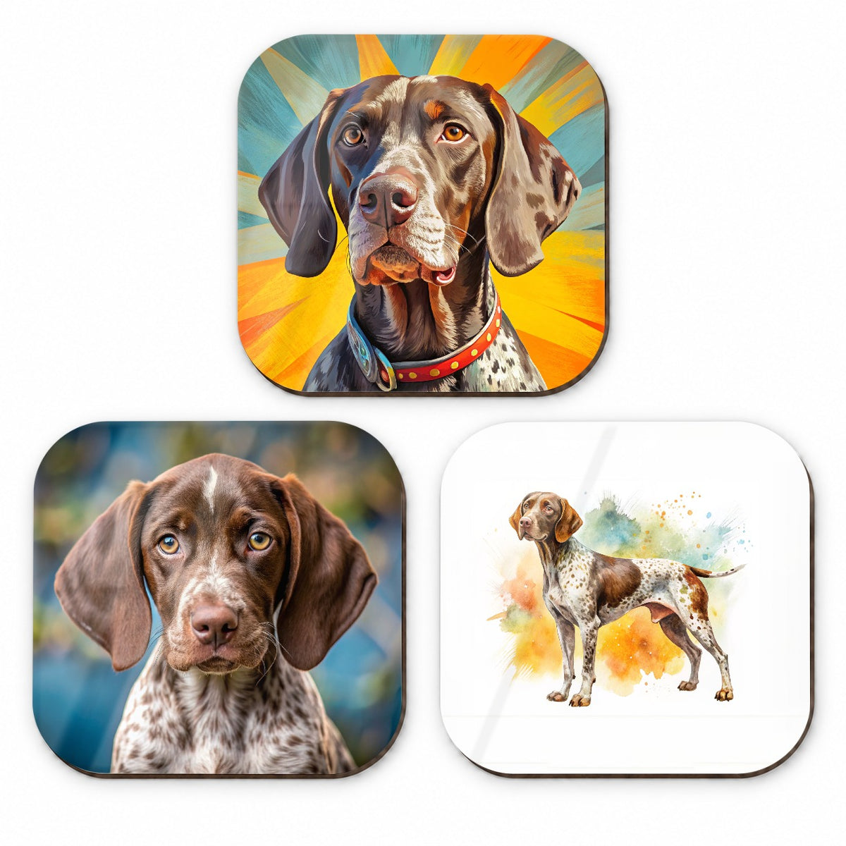 German Shorthaired Pointer Dog Modern Photo Art Fridge Magnet Set