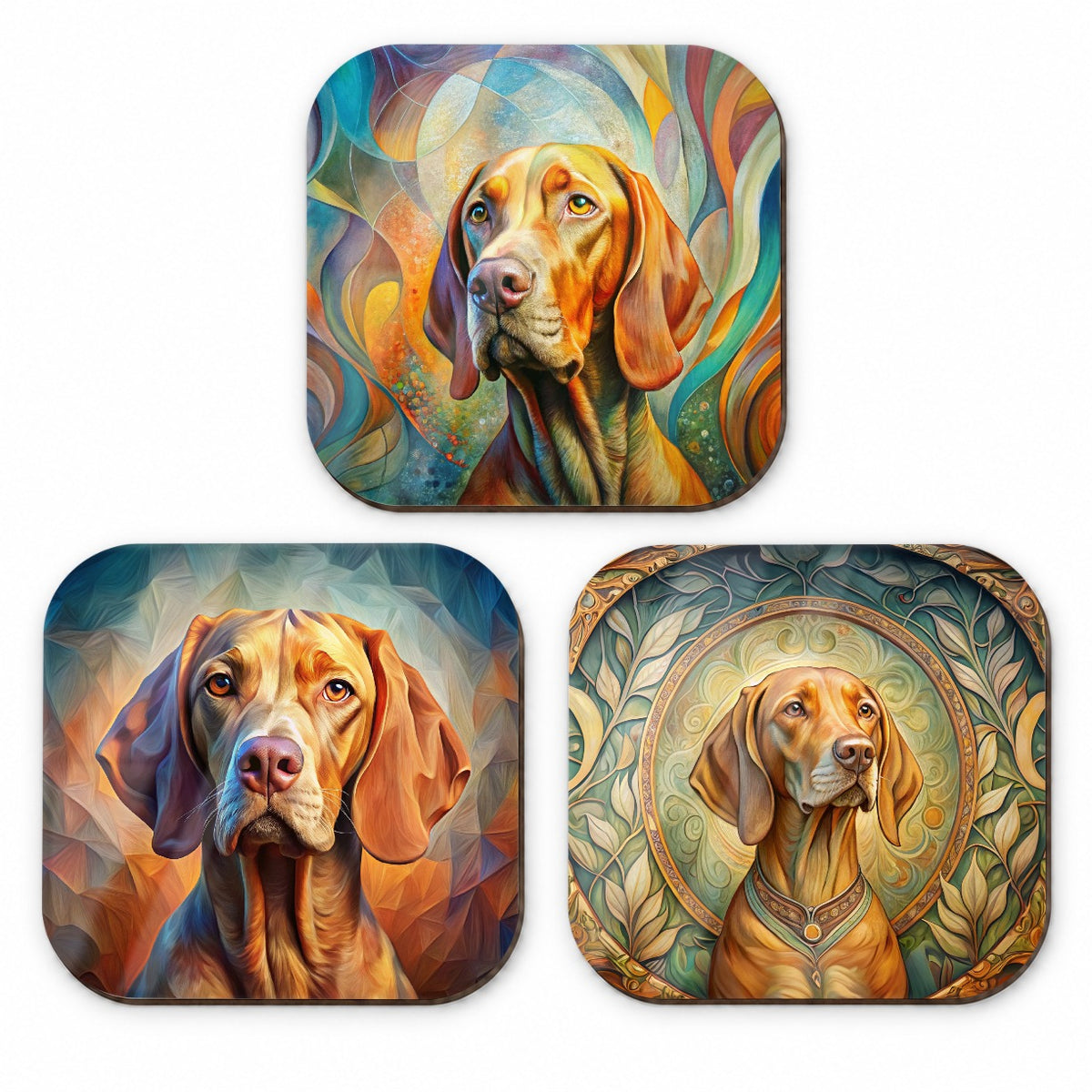 Vizsla Dog Abstract Art Fridge Magnet Set