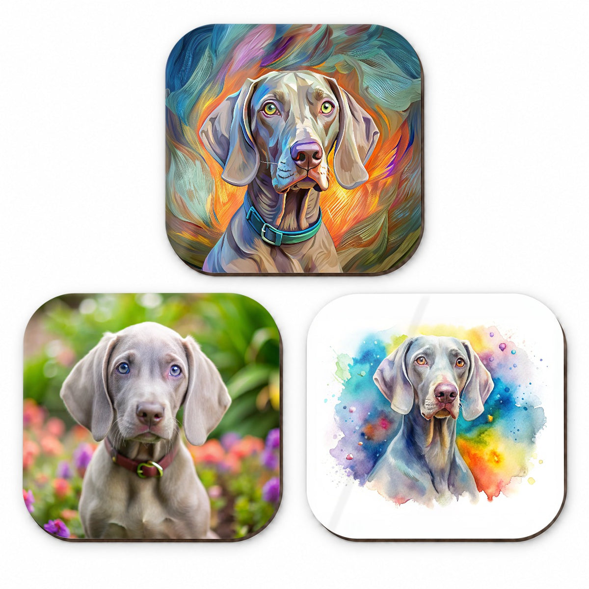Weimaraner Dog Modern Photo Art Fridge Magnet Set
