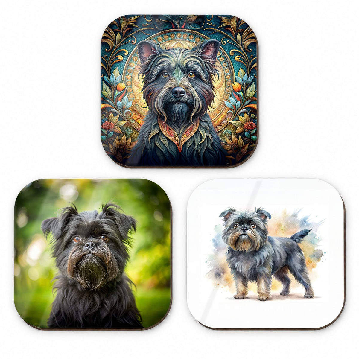 Affenpinscher Dog Modern Photo Art Fridge Magnet Set