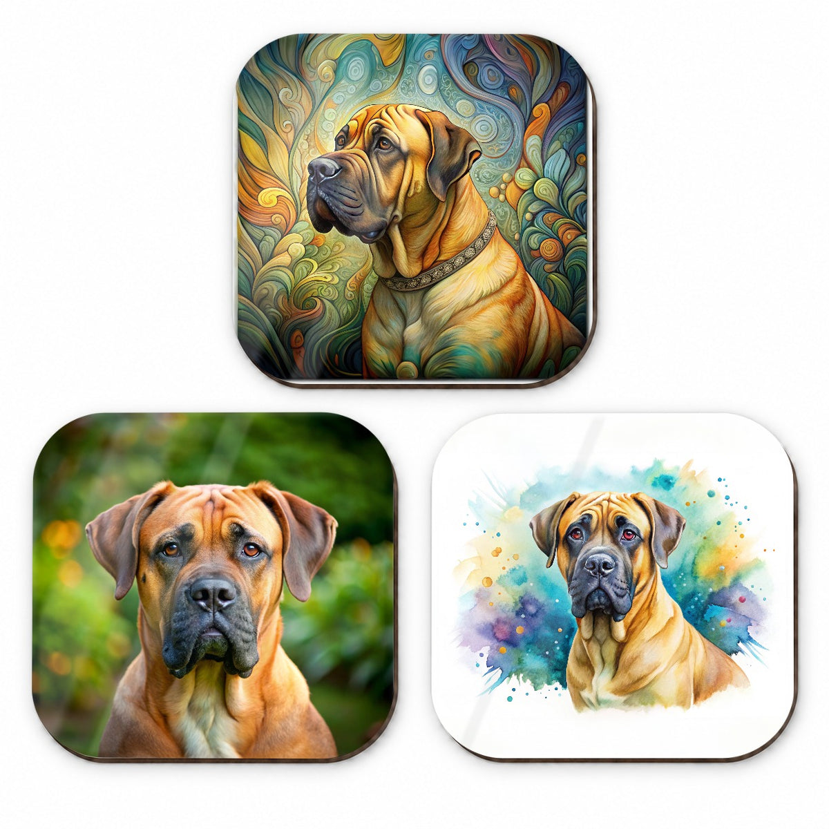 Boerboel Dog Modern Photo Art Fridge Magnet Set