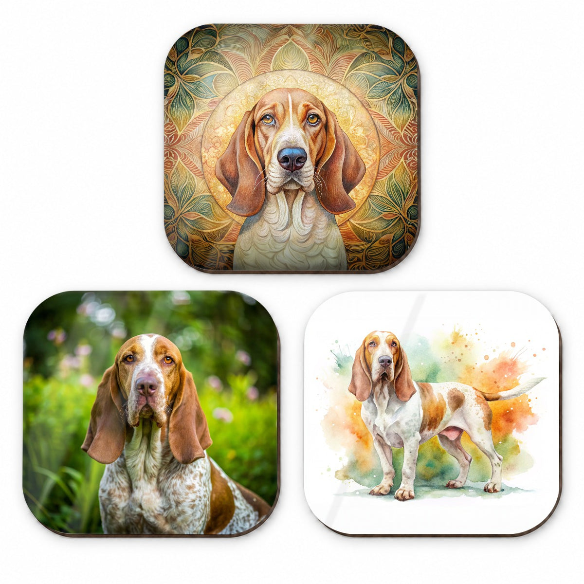 Bracco Italiano Dog Modern Photo Art Fridge Magnet Set