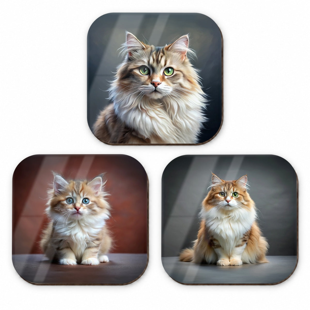 Ragamuffin Cat Photo Illustration Fridge Magnet Set