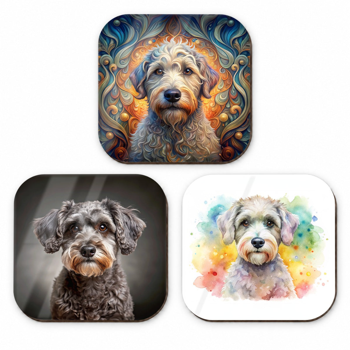 Schnoodle Dog Modern Photo Art Fridge Magnet Set