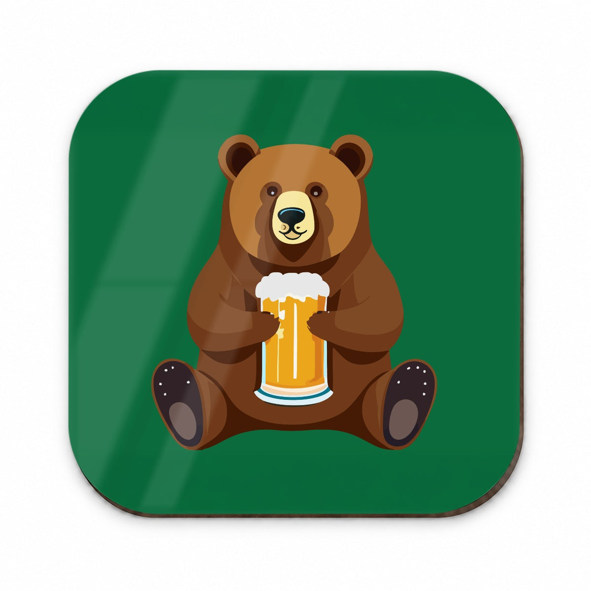 Bear Drinking Beer Sitting Funny Fridge Magnet