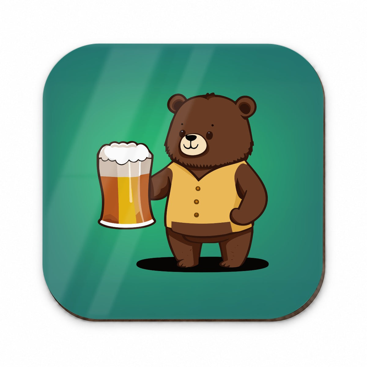 Bear Drinking Beer Standing Funny Fridge Magnet