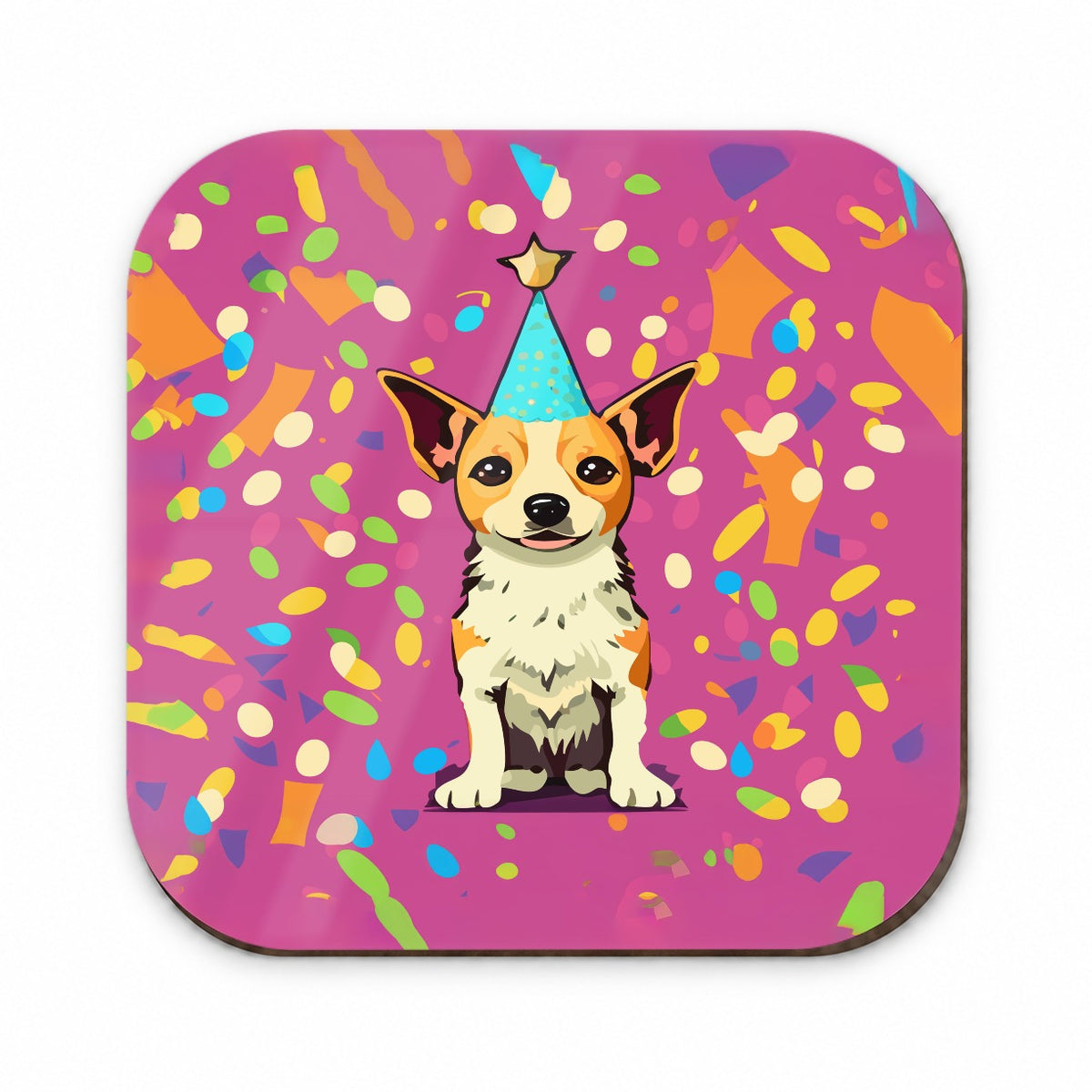 Birthday Dog Confetti Background Fridge Magnet