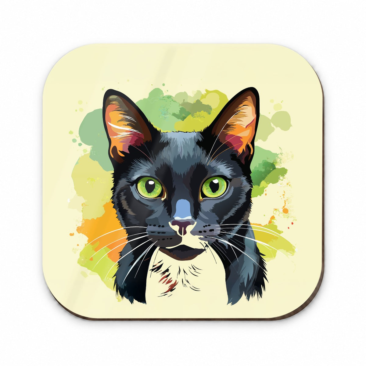 Black Cat Watercolor Fridge Magnet