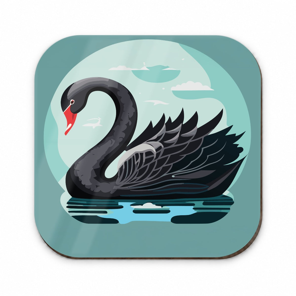 Black Swan Swimming Fridge Magnet