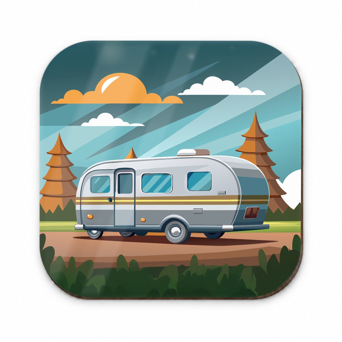 Camper RV Trailer Traveling Road Trip Fridge Magnet