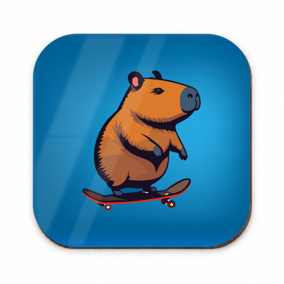 Capybara Riding Skateboard Skater Funny Fridge Magnet