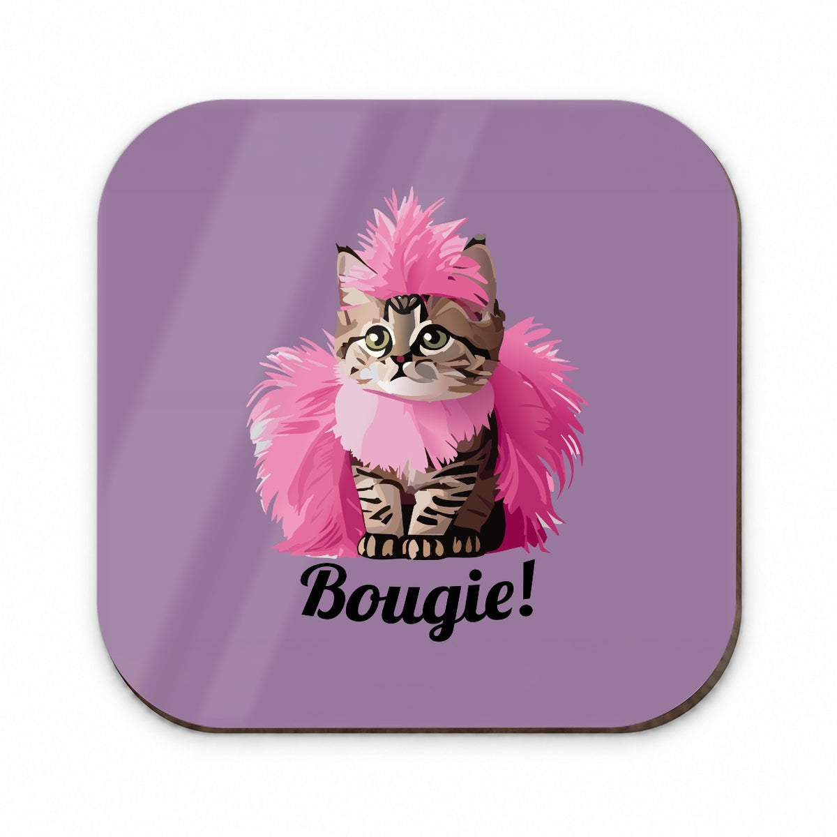 Cat Bougie Funny Pink Feather Boa Fridge Magnet