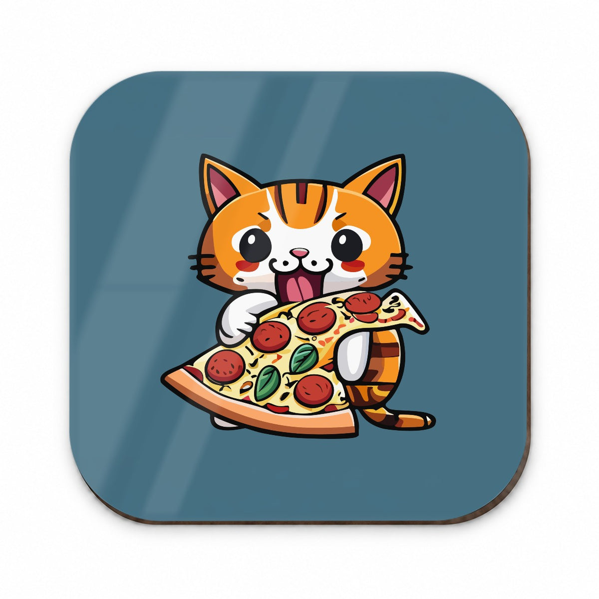 Cat Eating Pizza Funny Fridge Magnet