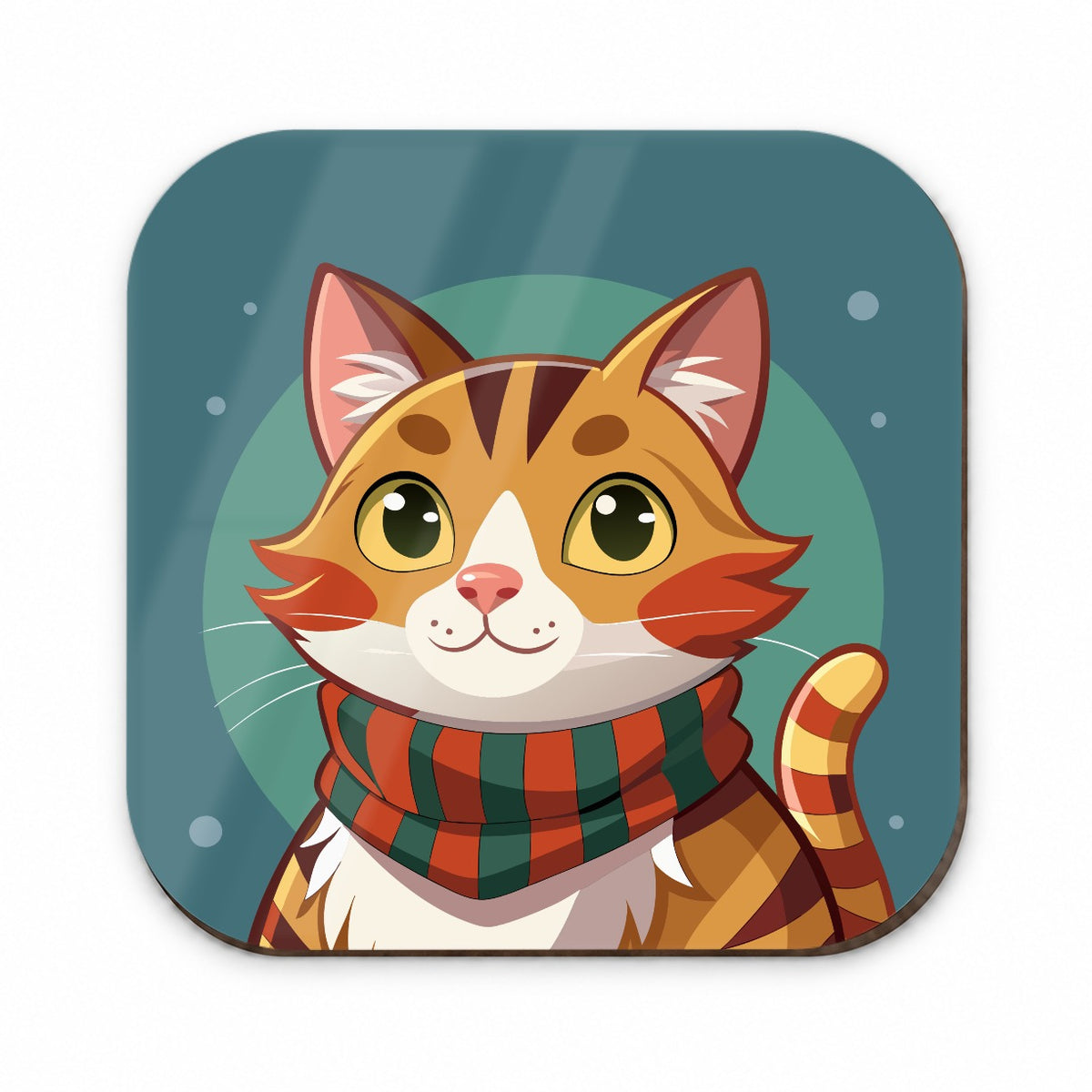 Cat Tabby Wearing Winter Scarf Fridge Magnet