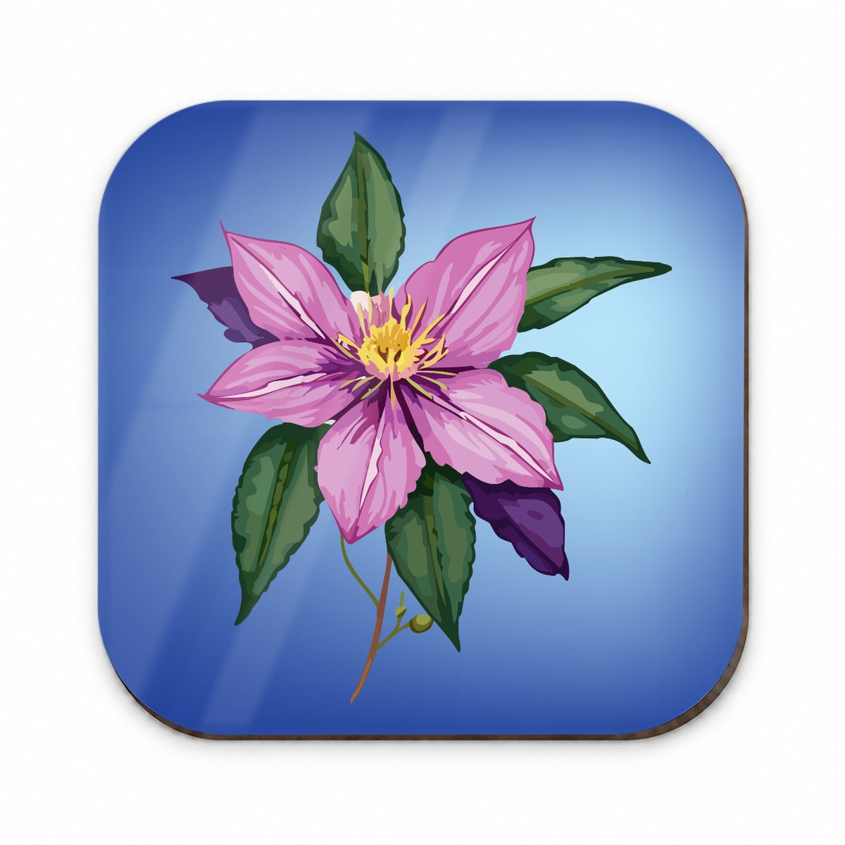 Clematis Flower Purple Watercolor Fridge Magnet