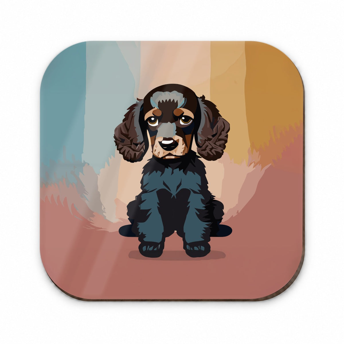 Cocker Spaniel Dark Sitting Fridge Magnet