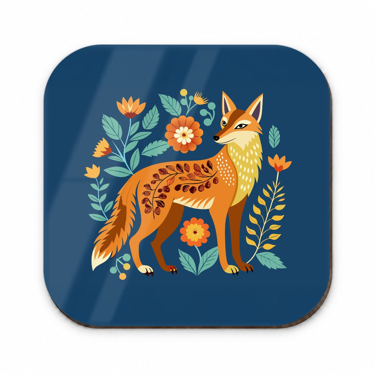 Coyote Pretty Floral Flowers Fridge Magnet