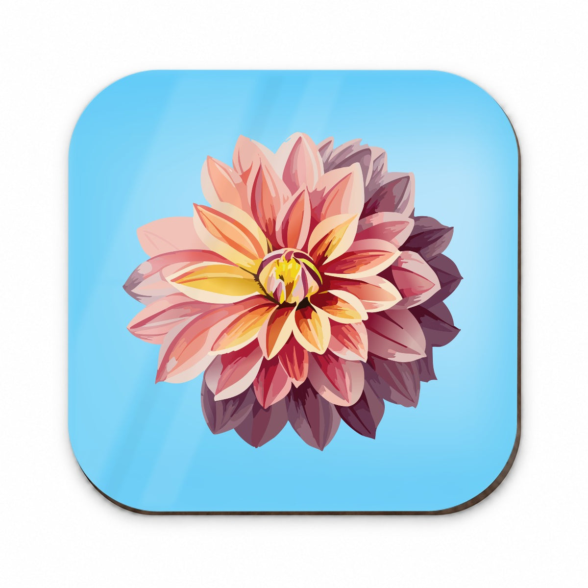 Dahlia Flower Watercolor Fridge Magnet