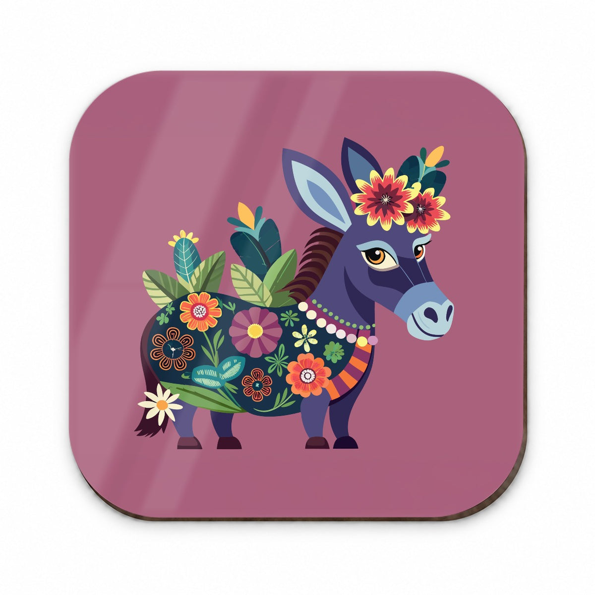 Donkey Floral Flowers Fridge Magnet