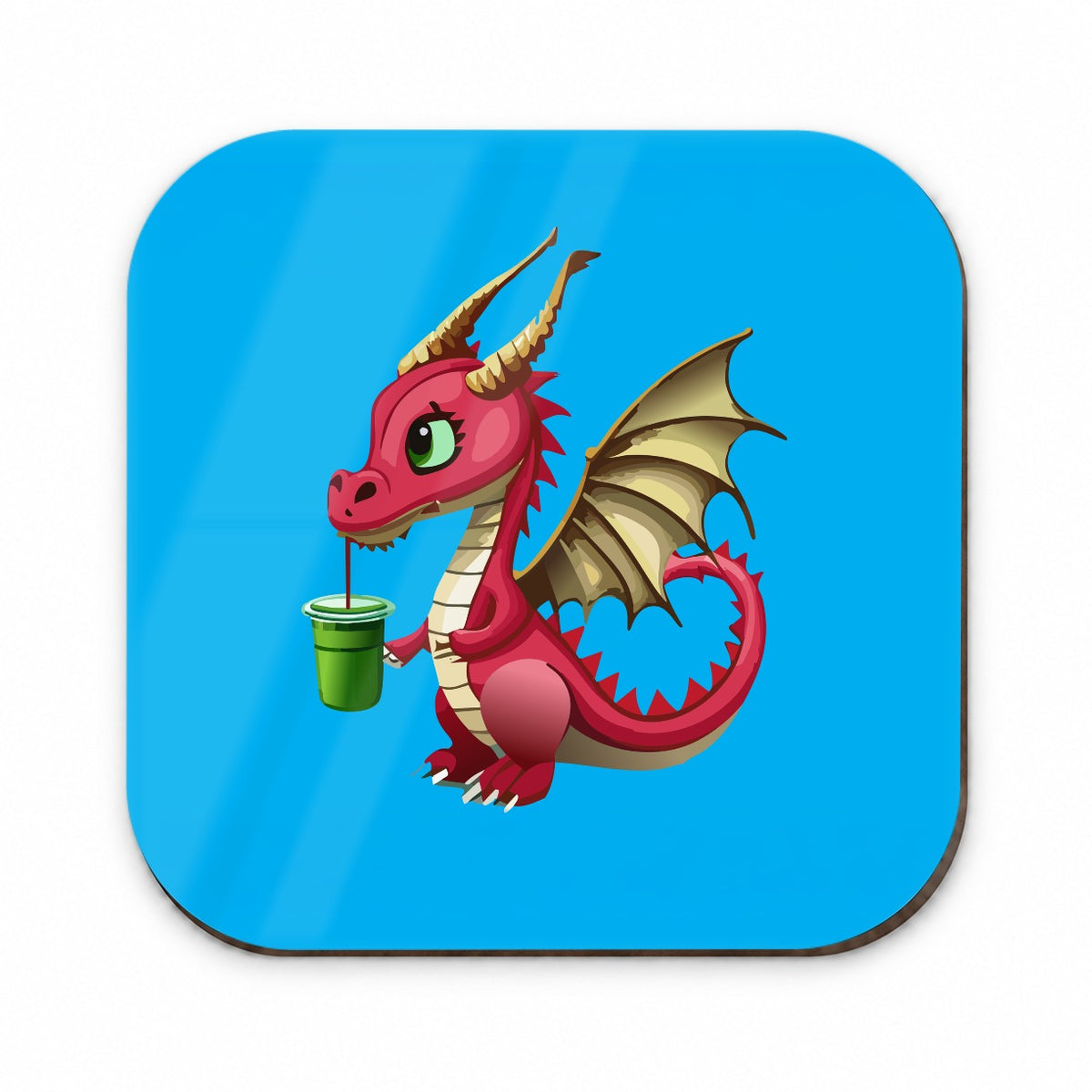 Dragon Drinking Bubble Tea Funny Fridge Magnet