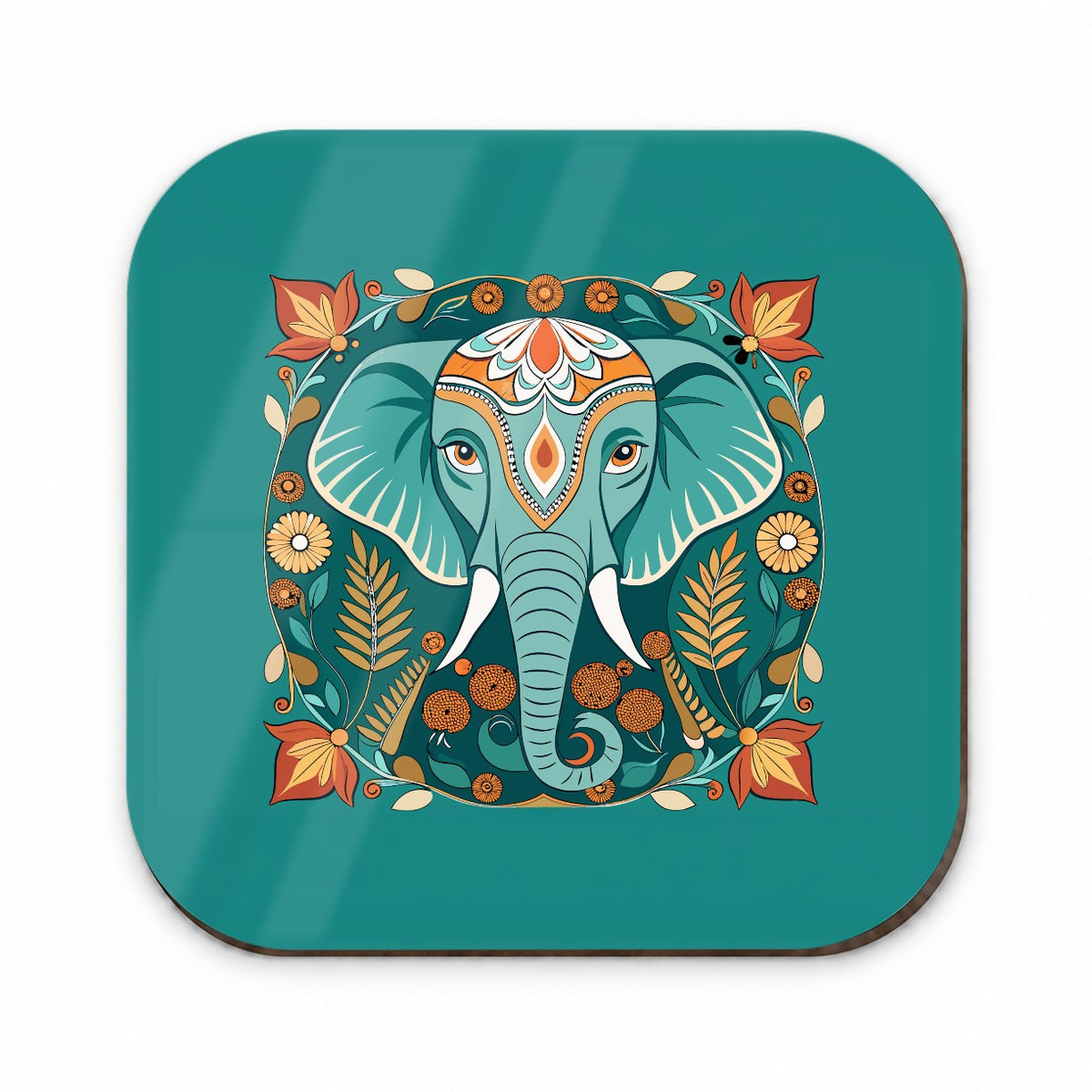 Elephant Floral Art Nouveau Flowers Elegant Fridge Magnet