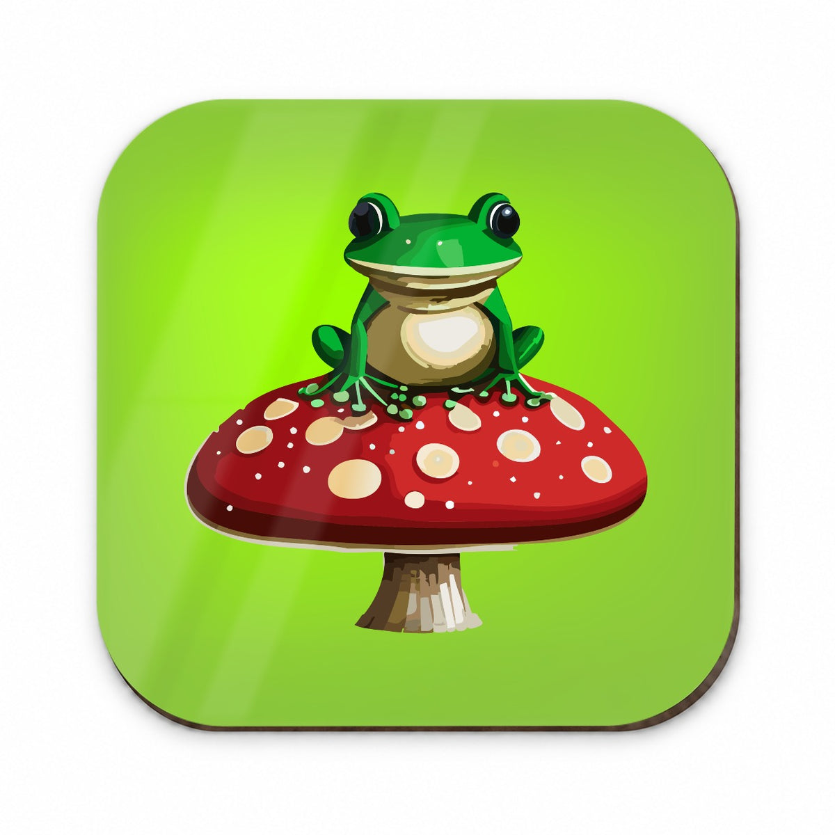 Frog on Red Toadstool Mushroom Fridge Magnet