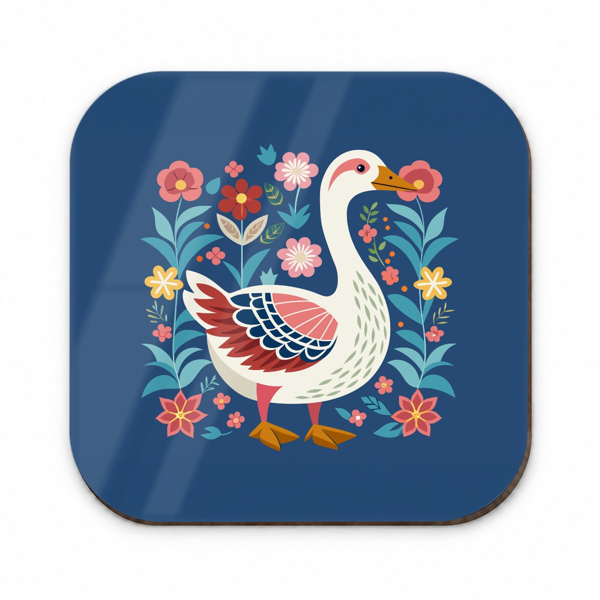 Goose Bird Floral Flowers Fridge Magnet