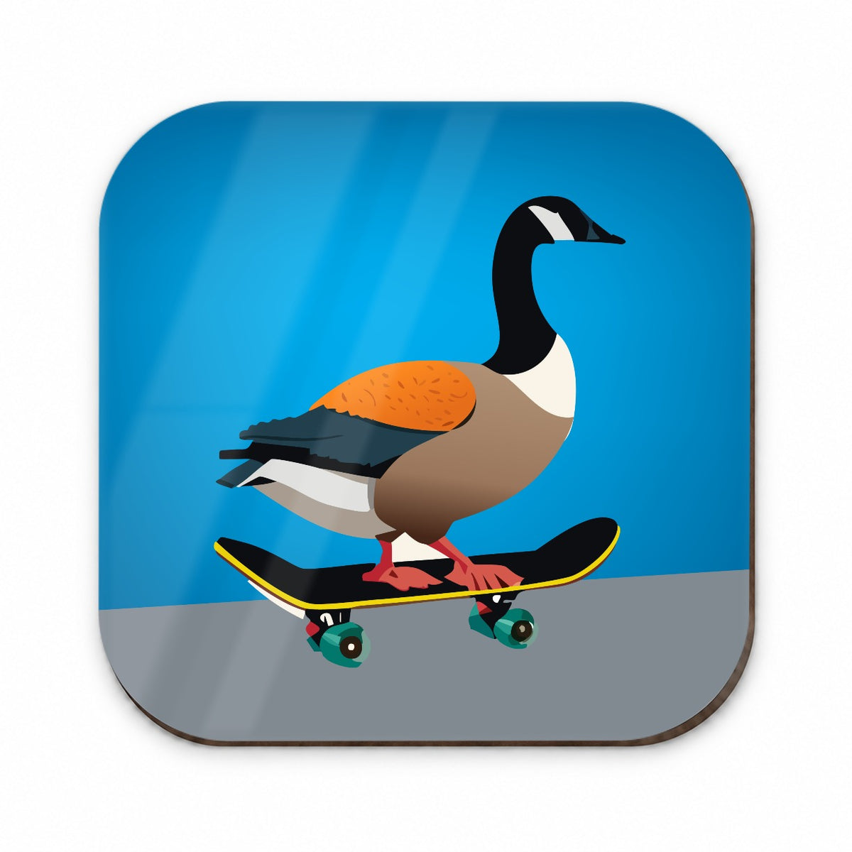 Goose Riding Skateboard Skateboarding Funny Fridge Magnet