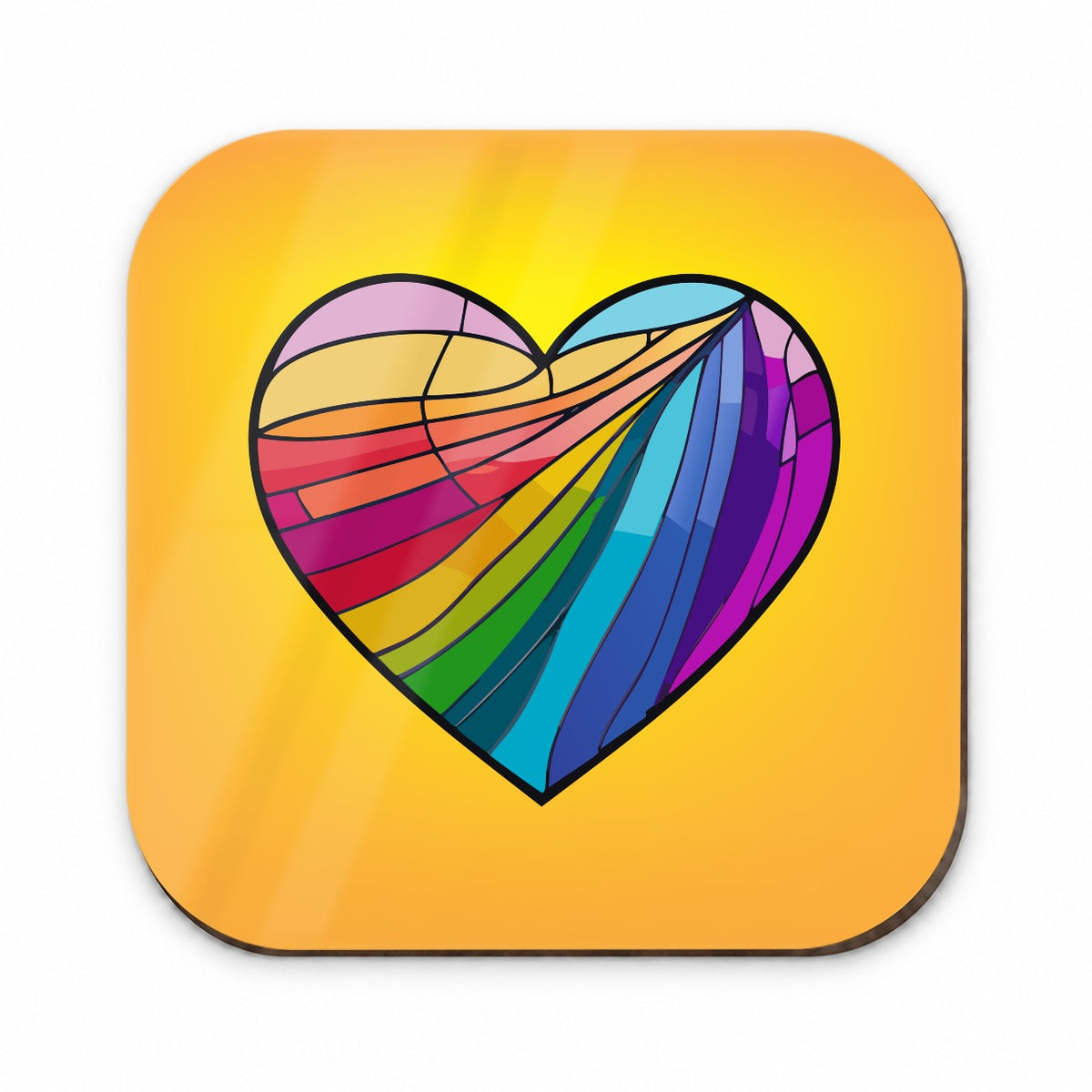 Heart Rainbow Stained Glass Love LGBTQ Fridge Magnet