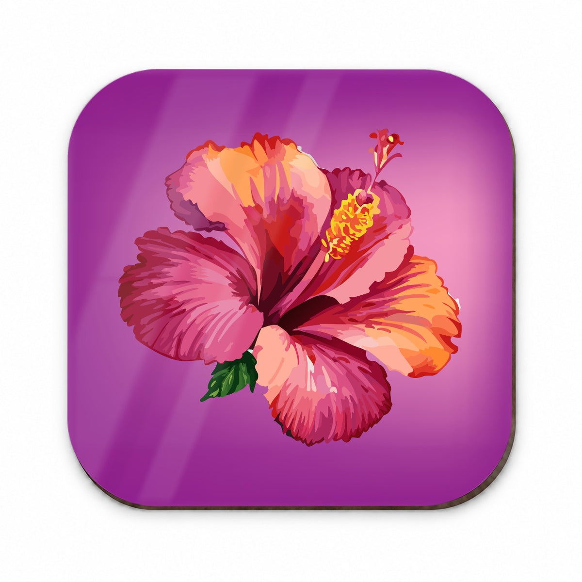 Hibiscus Flower Tropical Watercolor Fridge Magnet