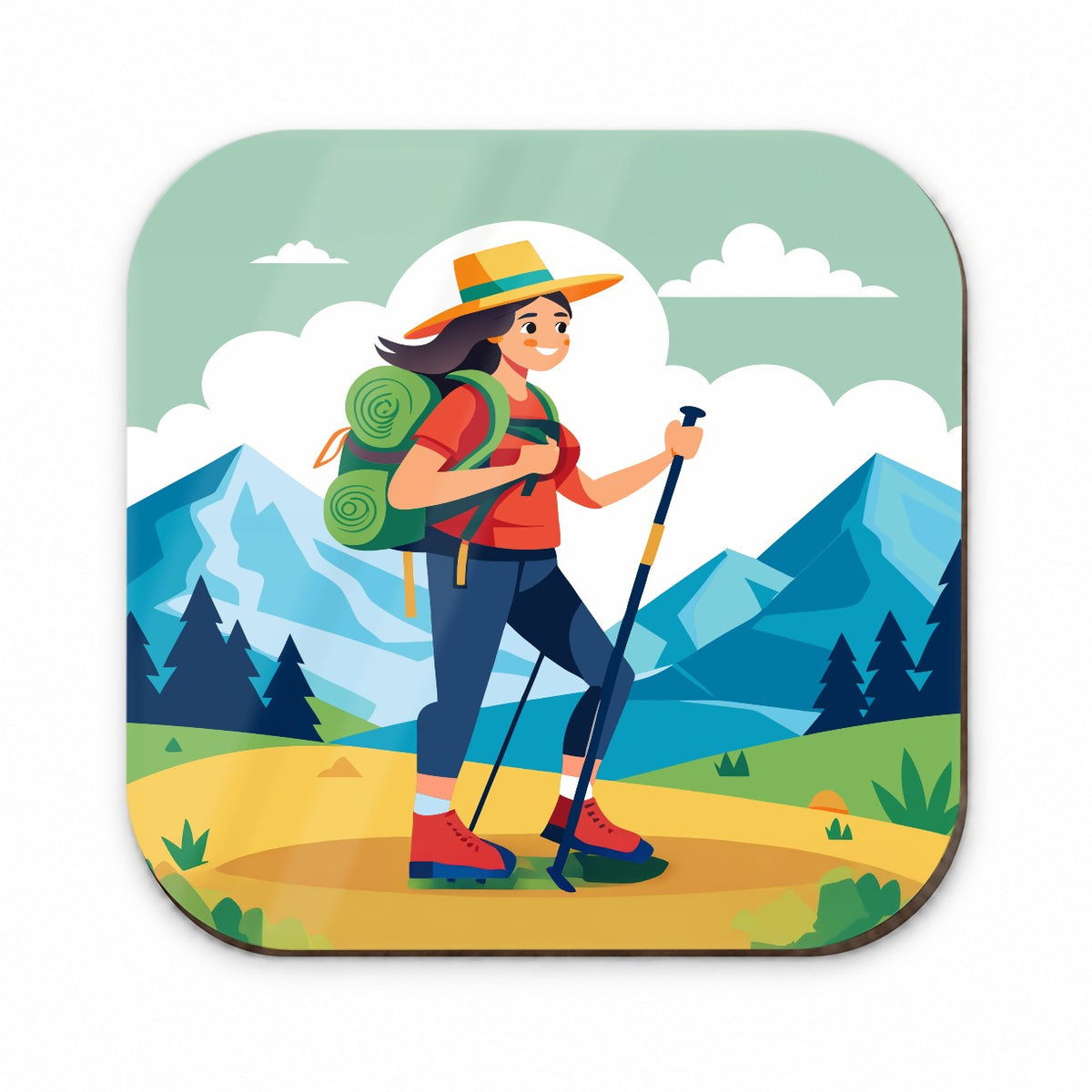 Hiker Hiking Backpacking Woman Fridge Magnet