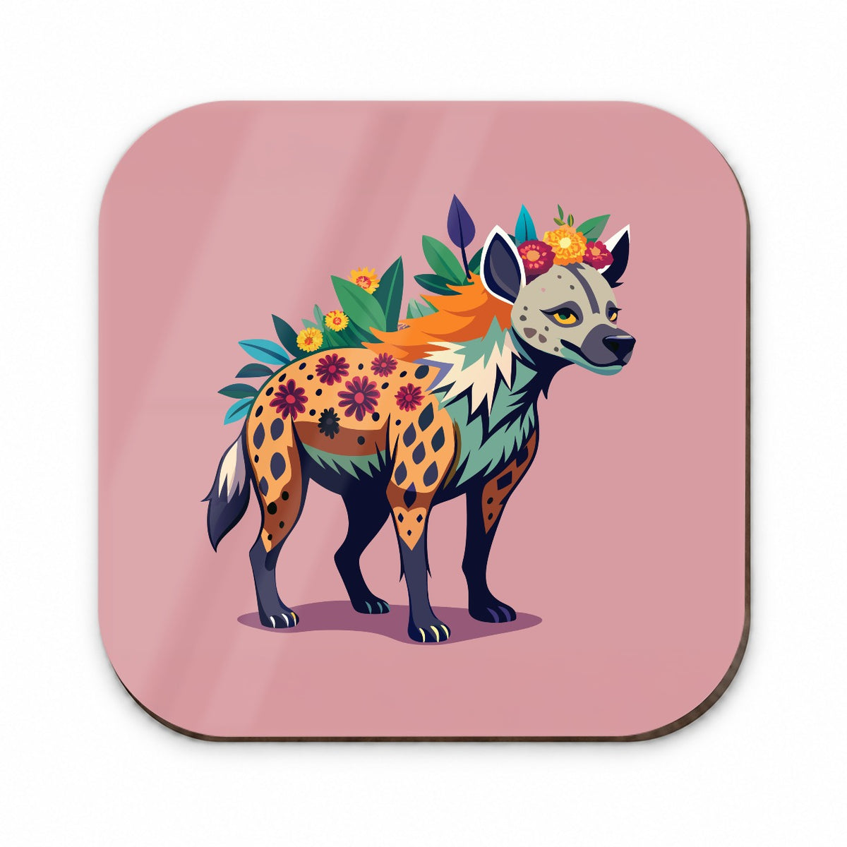 Hyena Floral Flowers Fridge Magnet