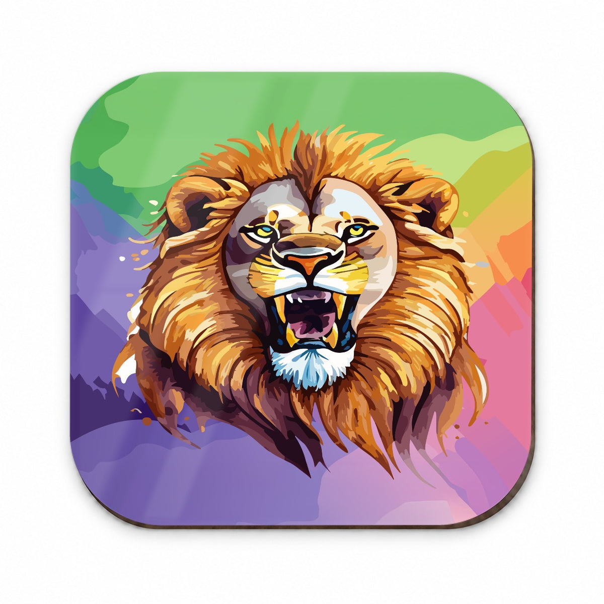 Lion Roaring Male Watercolor Fridge Magnet