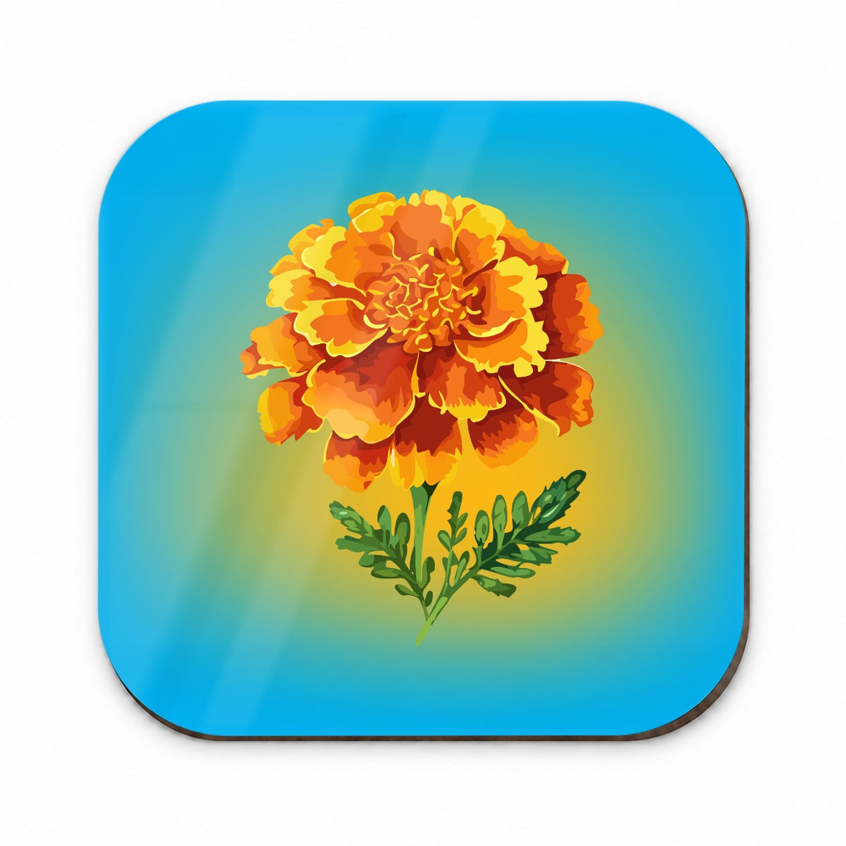 Marigold Flower Watercolor Orange Fridge Magnet