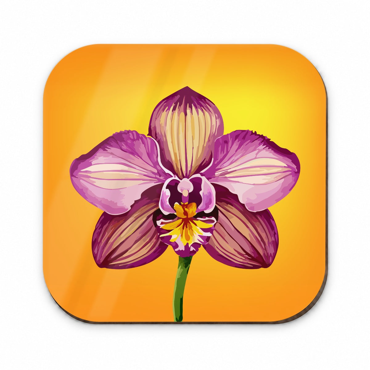 Orchid Flower Watercolor Fridge Magnet