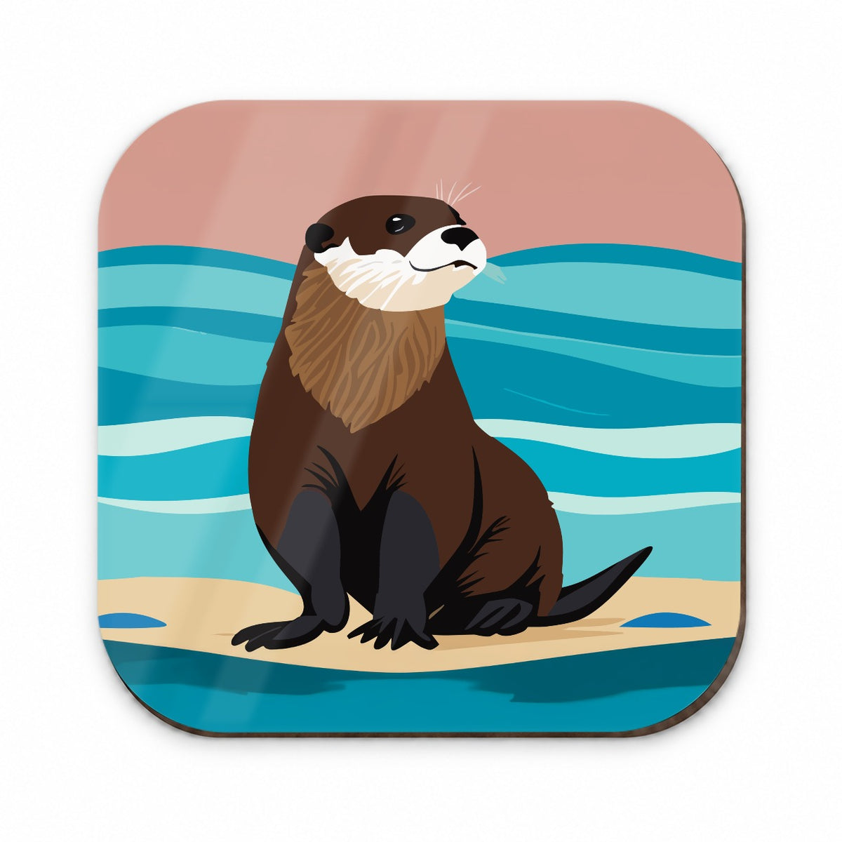 Otter on the Beach Ocean Sea Fridge Magnet