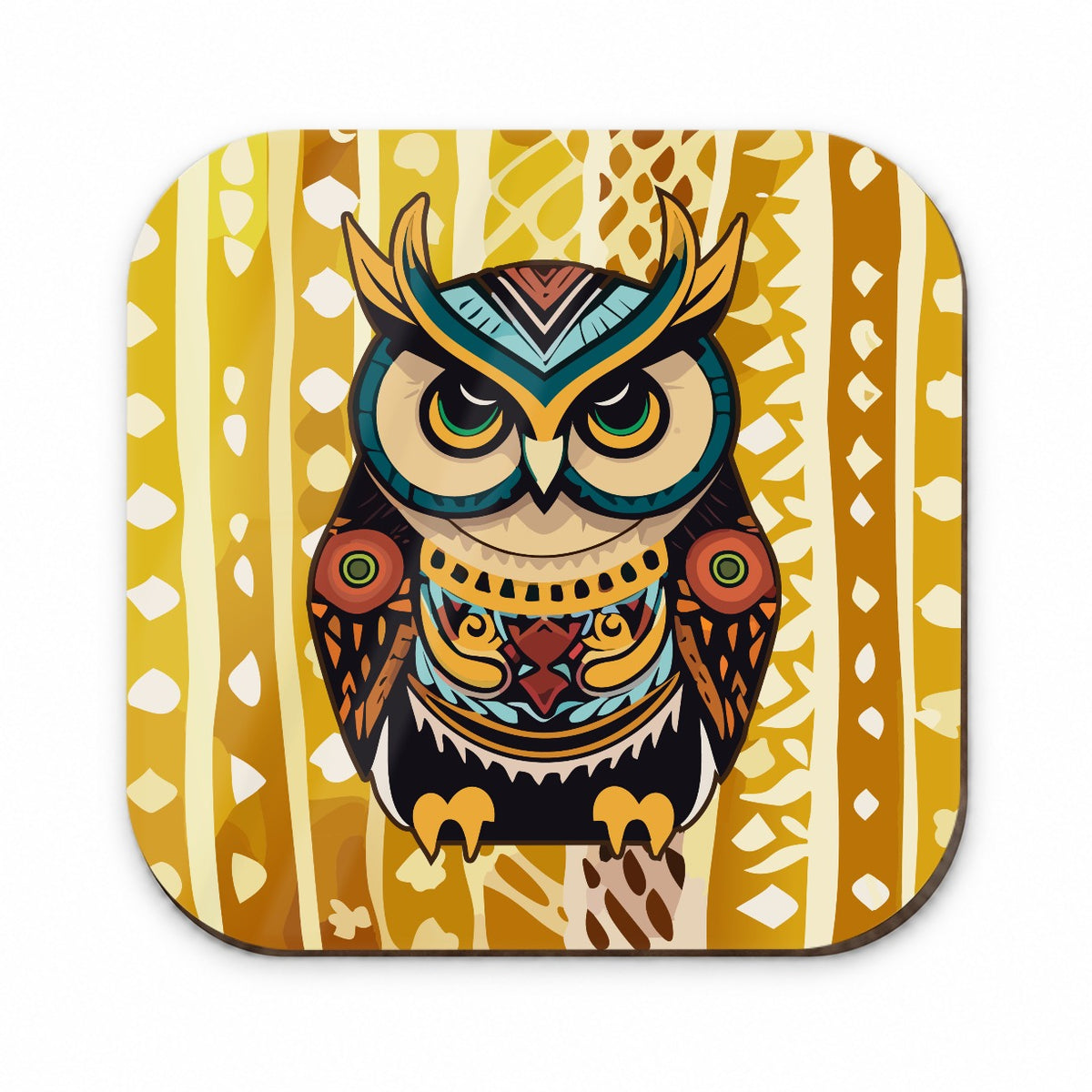 Owl Tribal Colorful Bird Fridge Magnet