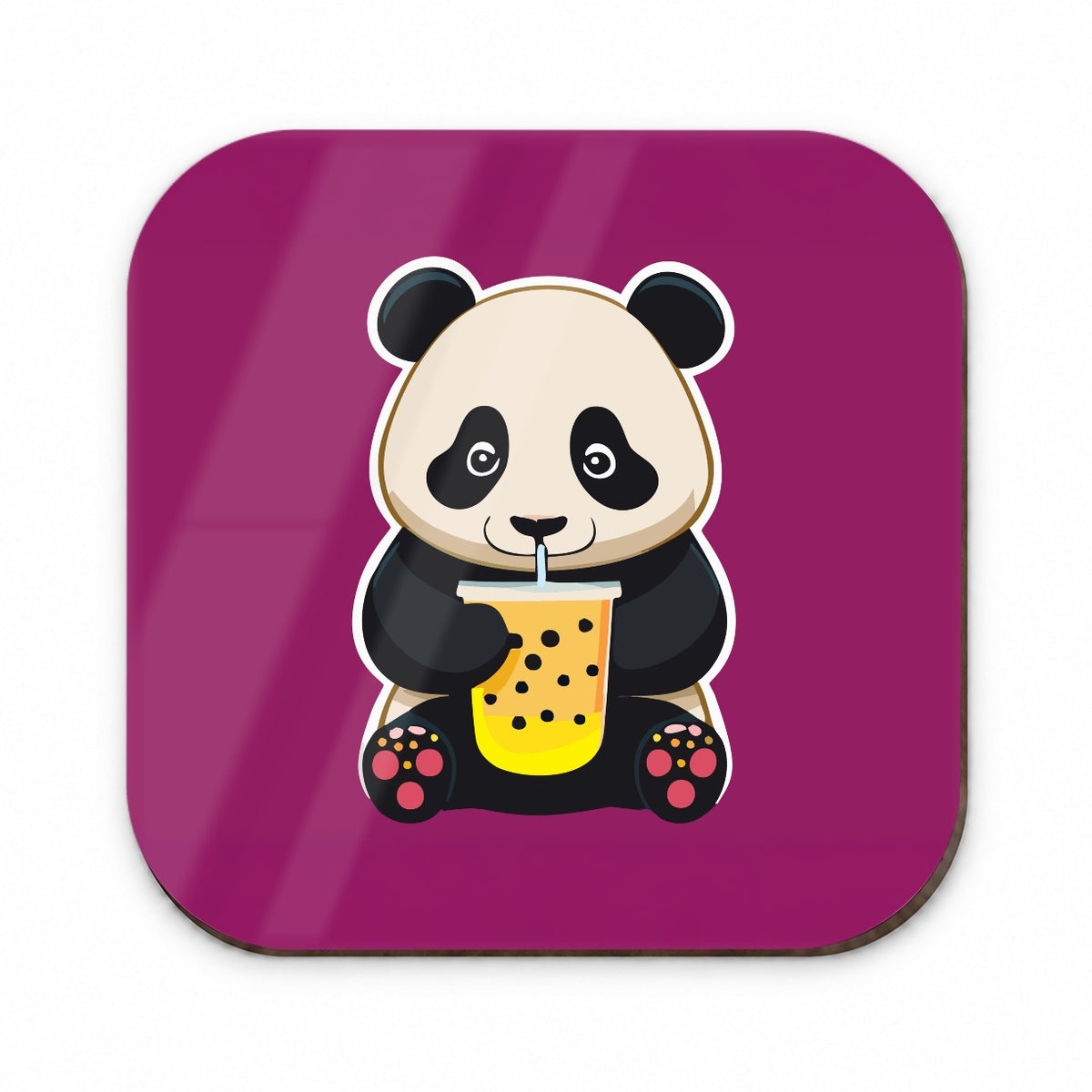 Panda Drinking Bubble Tea Fridge Magnet