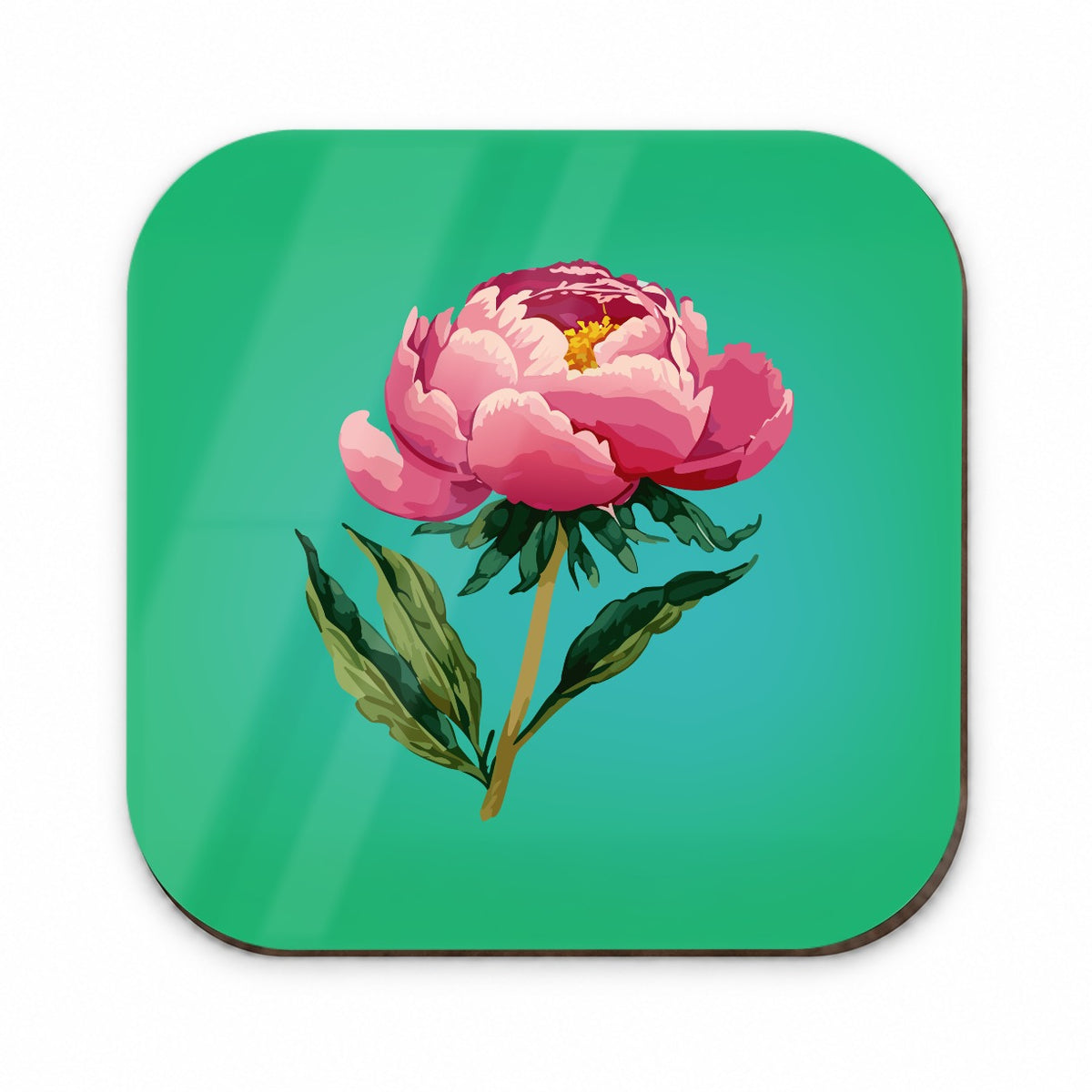 Peony Pink Flower Watercolor Fridge Magnet