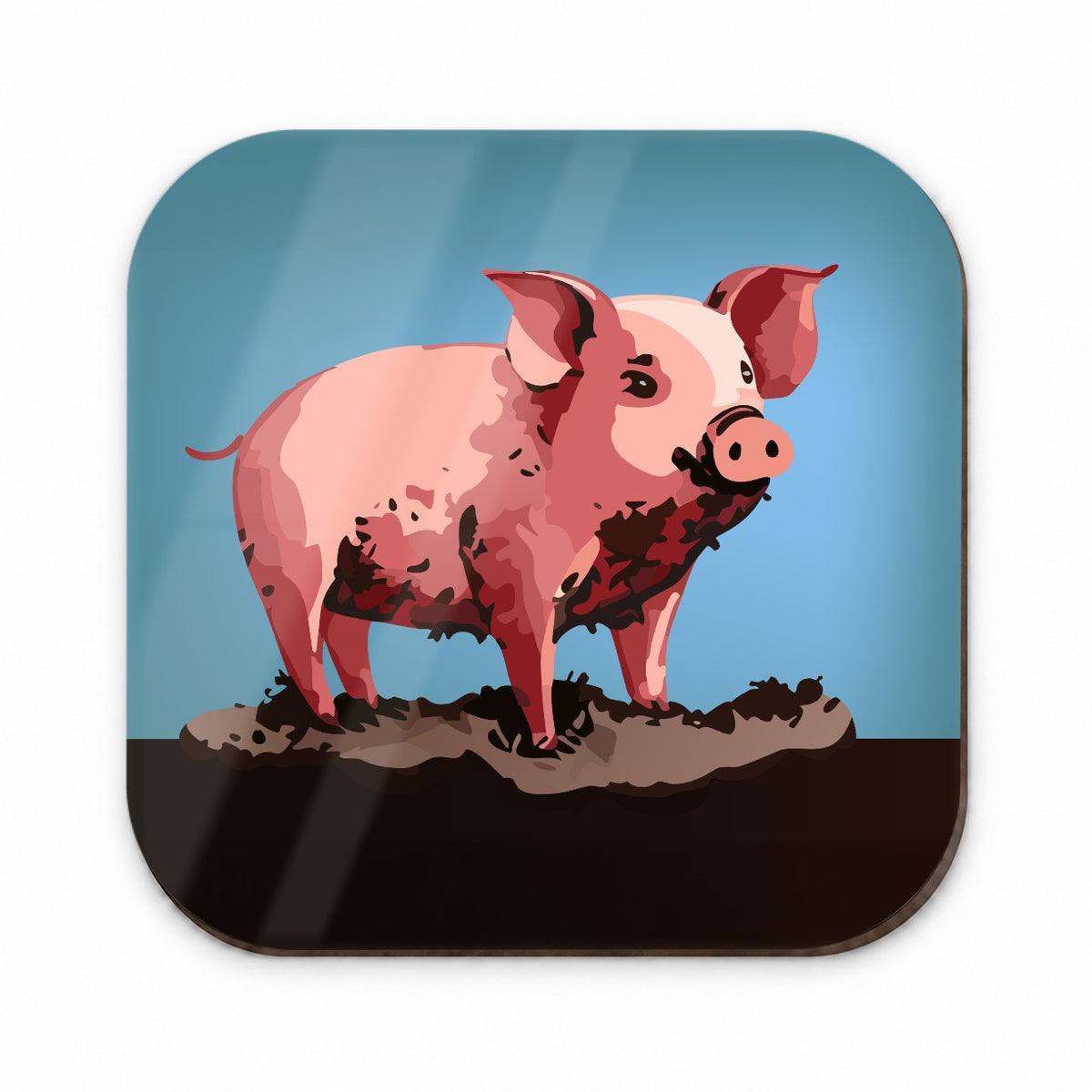 Pig in Mud Fridge Magnet